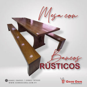 Mesa y Banco Rústico