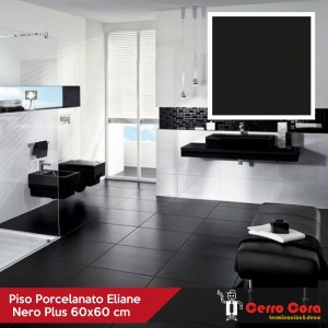 Piso Porcelanato Eliane Nero Plus