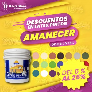 DESCUENTOS EN LATEX PINTOR AMANECER