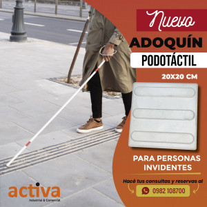 Adoquín podotáctil, para invidentes